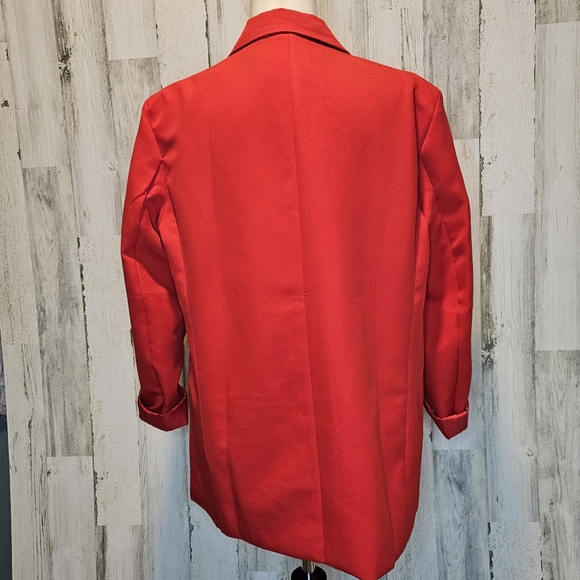 Sophie & Trey Womens Red Double-Breasted Blazer Jacket Size Large Modern Classic - Picture 6 of 14
